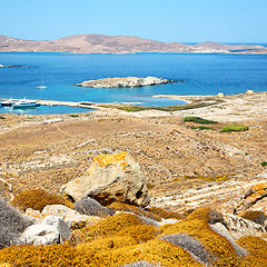 Image showing temple  in delos greece the historycal acropolis and old ruin si