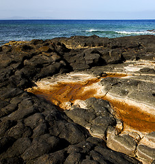 Image showing landscape rock stone in lanzarote spain isle 