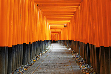 Image showing Fushimi Inari Shrine Torii in kyoto Japan