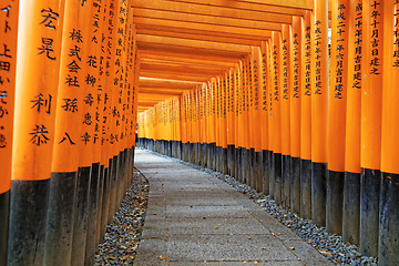 Image showing Fushimi Inari Shrine Torii in kyoto Japan