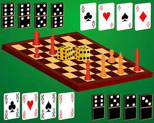 Image showing domino cards dice chess