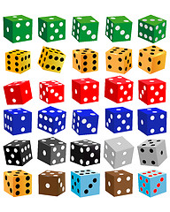Image showing gaming dice of different colors
