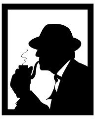 Image showing man smoking a pipe