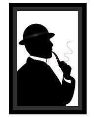 Image showing man smoking a pipe