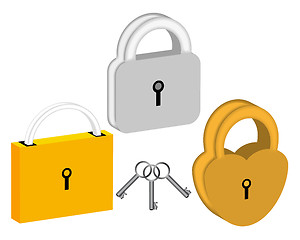 Image showing three padlocks