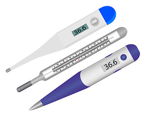 Image showing three thermometers