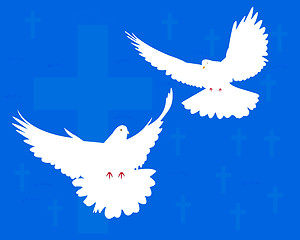 Image showing two doves