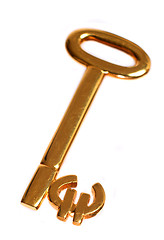 Image showing Golden euro key