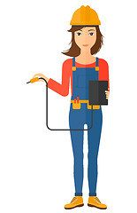 Image showing Electrician with electrical equipment.