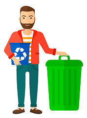 Image showing Man with recycle bins.