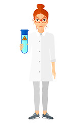 Image showing Laboratory assistant with test tube.