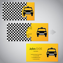 Image showing Two piece taxi business card with cab