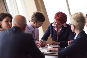 Image showing business people group sign contract