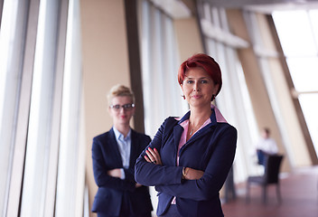 Image showing business woman goup at modern bright office