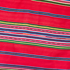 Image showing Closeup of a tablecloth made of linen