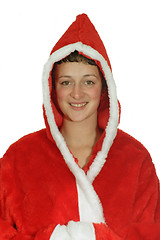 Image showing Friendly santa girl