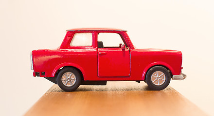 Image showing Red toy car