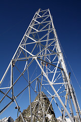 Image showing High tension pole