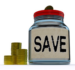 Image showing Save Jar Shows Save Or Set Aside Money And Finances