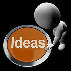 Image showing Ideas Button Means Improvement Concept Or Creativity