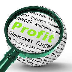 Image showing Profit Magnifier Definition Means Company Growth Or Performance