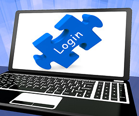Image showing Login Laptop Shows Website Log In Username And Password