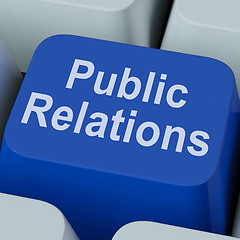 Image showing Public Relations Key Means News Media Communication Online