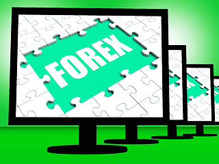 Image showing Forex Screen Shows Online Foreign Exchange Or Currency Trading