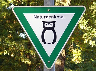 Image showing German sign nature reserve