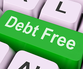 Image showing Debt Free Key Means Financial Freedom\r