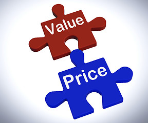 Image showing Value Price Puzzle Shows Worth And Cost Of Product