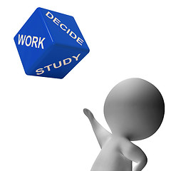 Image showing Work Study Dice Showing Choice Of Working Or Studying