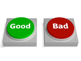 Image showing Good Bad Buttons Shows Approved Or Refuse