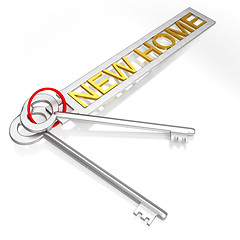 Image showing New Home Key Shows Moving To House