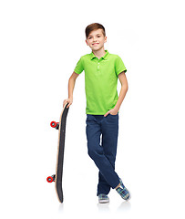 Image showing happy boy with skateboard