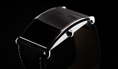 Image showing close up of black smart watch