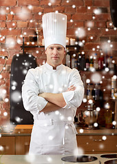 Image showing happy male chef cook in restaurant kitchen