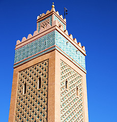 Image showing in maroc africa minaret and the blue    sky