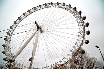 Image showing london eye in  spring sky and white clouds