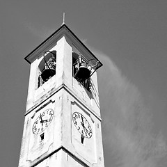 Image showing monument  clock tower in italy europe old  stone and bell