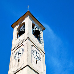 Image showing monument  clock tower in italy europe old  stone and bell