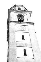 Image showing  building  clock tower in italy europe old  stone and bell