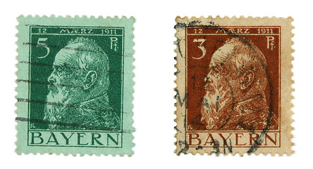 Image showing Vintage post stamps