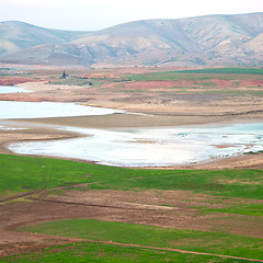 Image showing pond and lake in the mountain morocco land 