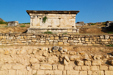 Image showing old construction column    and the roman temple history pamukkal