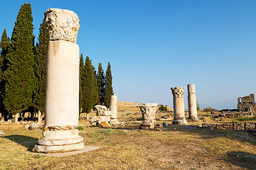 Image showing old  roman temple history pamukkale     in asia 