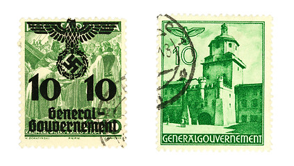 Image showing Nazi post stamps