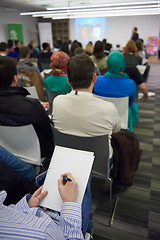 Image showing taking notes on business conference