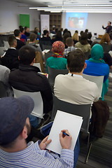 Image showing taking notes on business conference