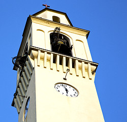 Image showing olgiate wall  and church tower bell sunny day 